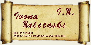 Ivona Maletaški vizit kartica